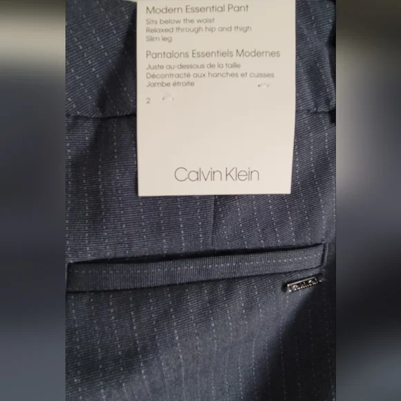 NWT- Calvin Klein Pinstripe Modern Essential Pant - Picture 6 of 8